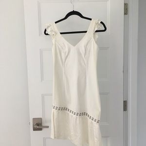 Unique Overall Style White Asymmetrical Dress